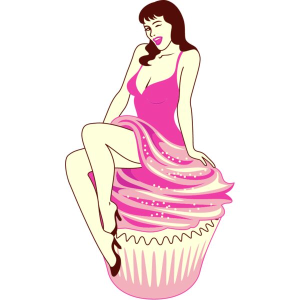 pinup girl on a cupcake Thumbnail